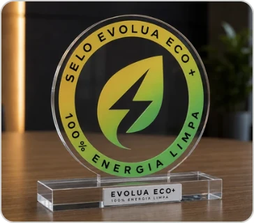 Placa física do Selo Evolua Eco+